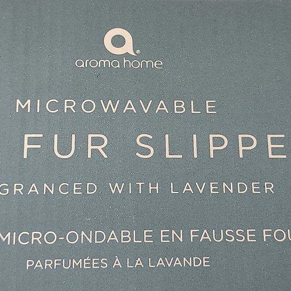 BNWT Aroma Home Lavender Faux Fur Microwaveable Slippers Sz US 6/9 Cozy Gift - Picture 6 of 8